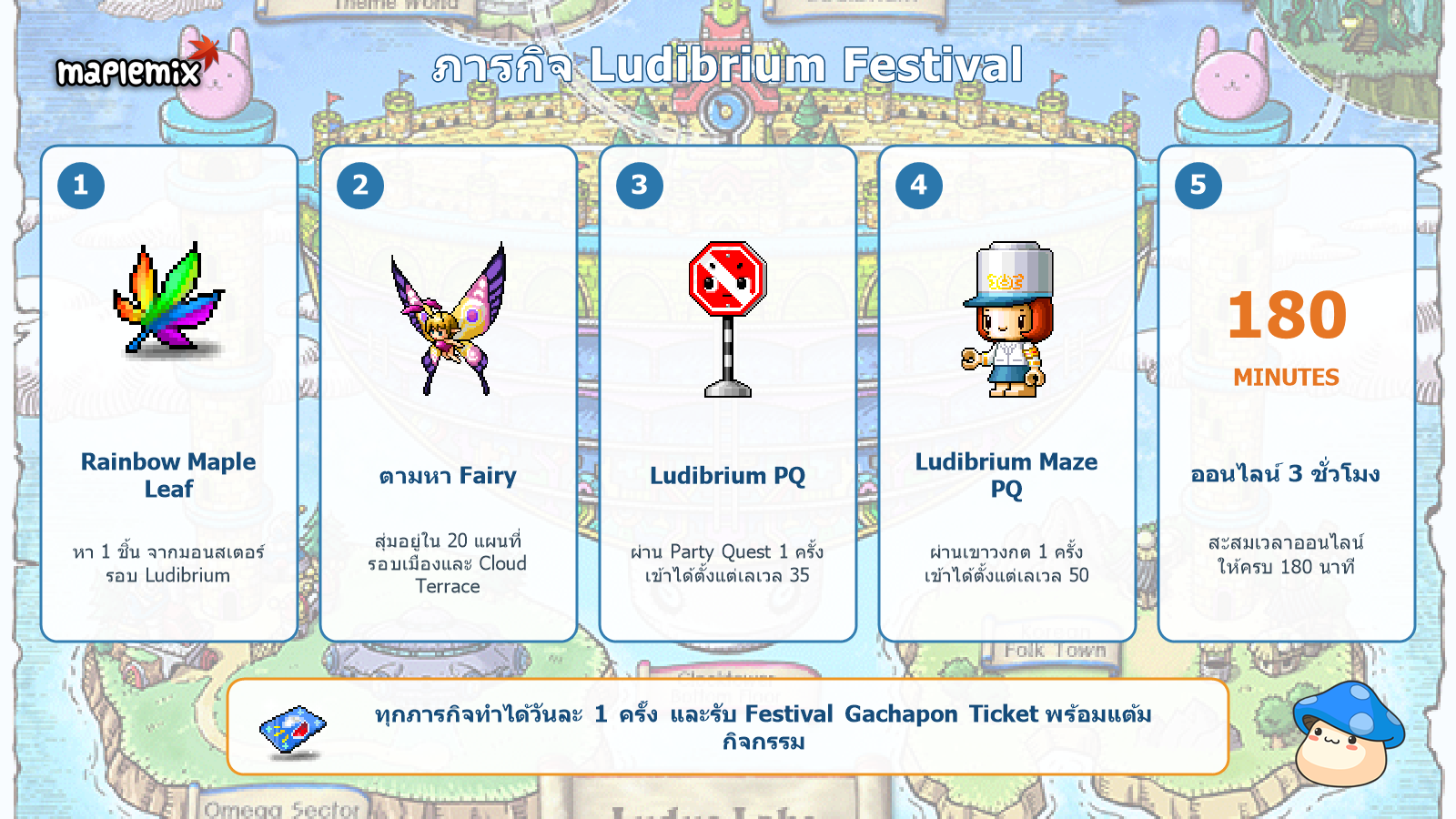 ภารกิจ Ludibrium Festival ทั้ง 5 รายการ
